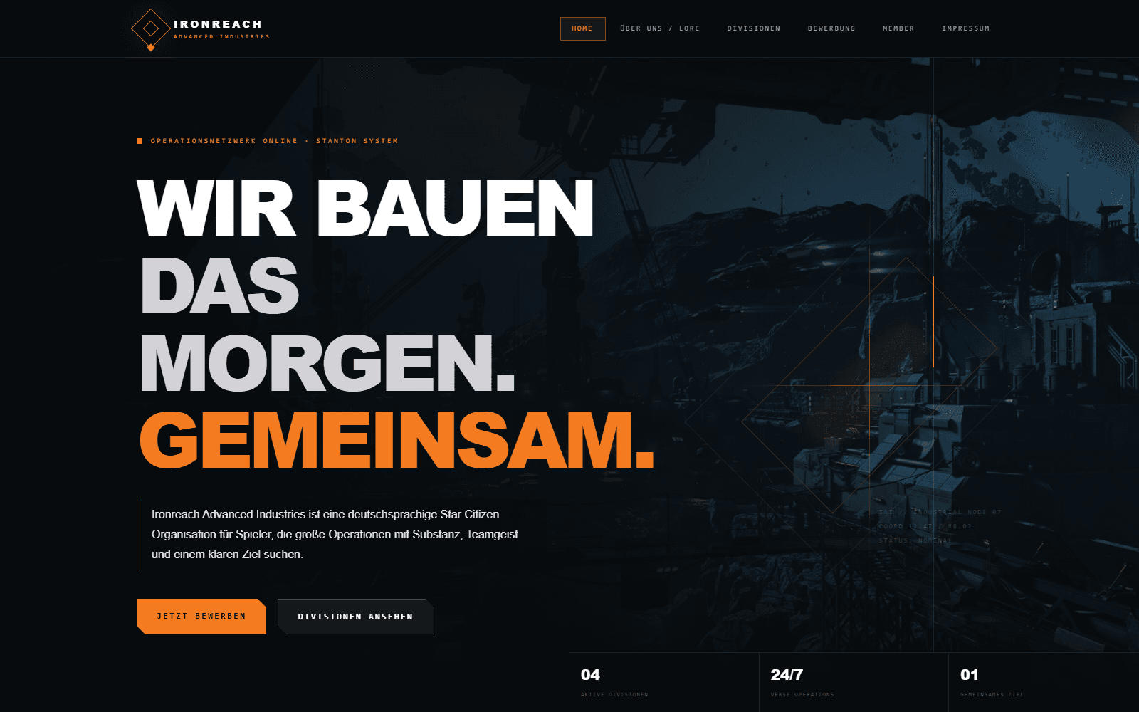Vorschau der Ironreach Advanced Industries Webseite